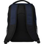 Commander Recycled Laptop Backpack with AirTag Pocket, 16 Inch Embroidery - Navy - Back