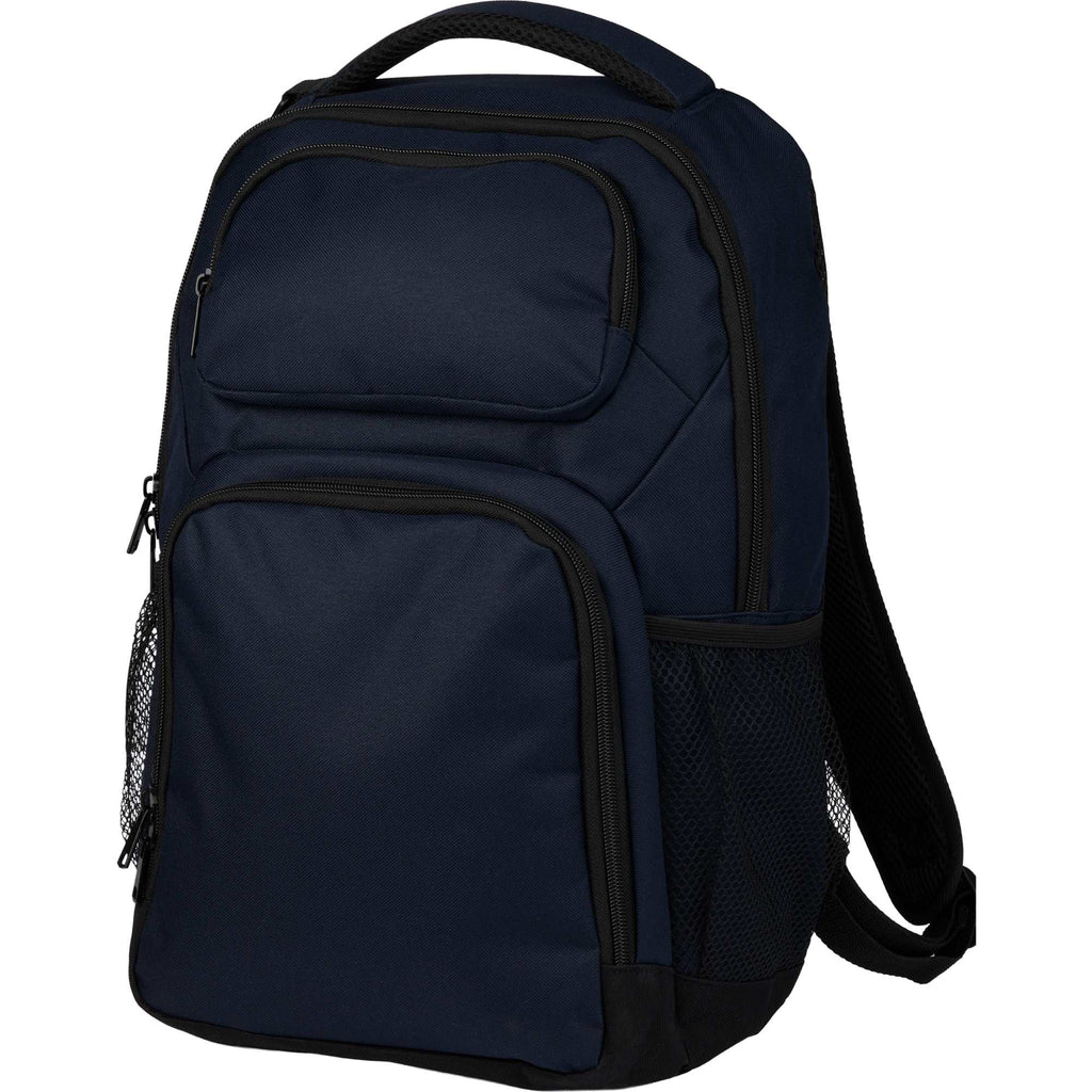 Commander Recycled Laptop Backpack with AirTag Pocket, 16 Inch - Navy - Left Angle
