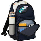 Commander Recycled Laptop Backpack with AirTag Pocket, 16 Inch - Navy - Propped