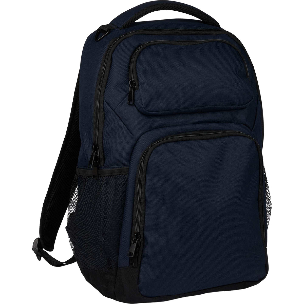 Commander Recycled Laptop Backpack with AirTag Pocket, 16 Inch - Navy - Right Angle