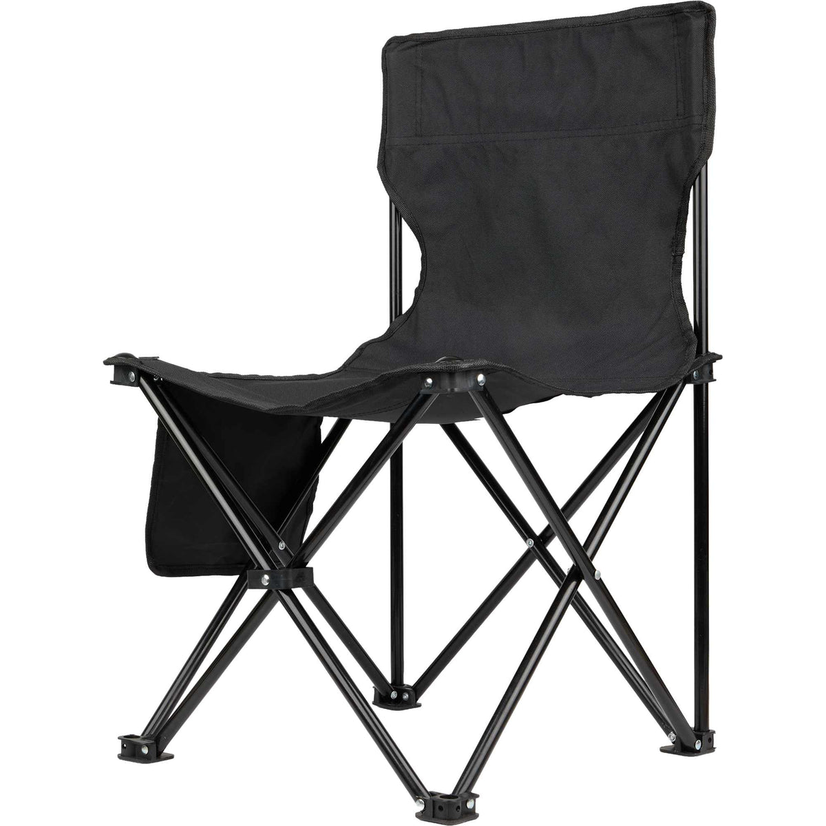 Compact Folding Chair with Carry Bag, 200 lb Capacity Full Color - Black - Left Angle