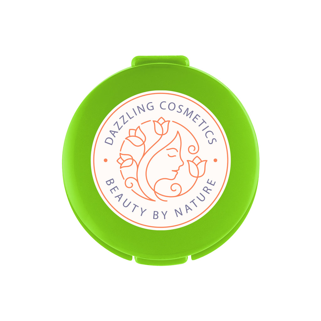 Compact Lip Moisturizer, Recycled - Lime Green - Full Color on a White Label
