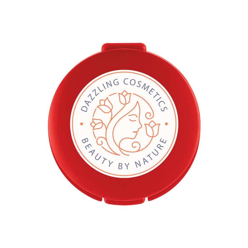 Compact Lip Moisturizer, Recycled - Red - Full Color on a White Label