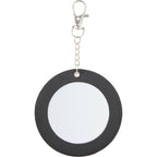 Compact Mirror Bag Charm with Lobster Clip - Black - Back