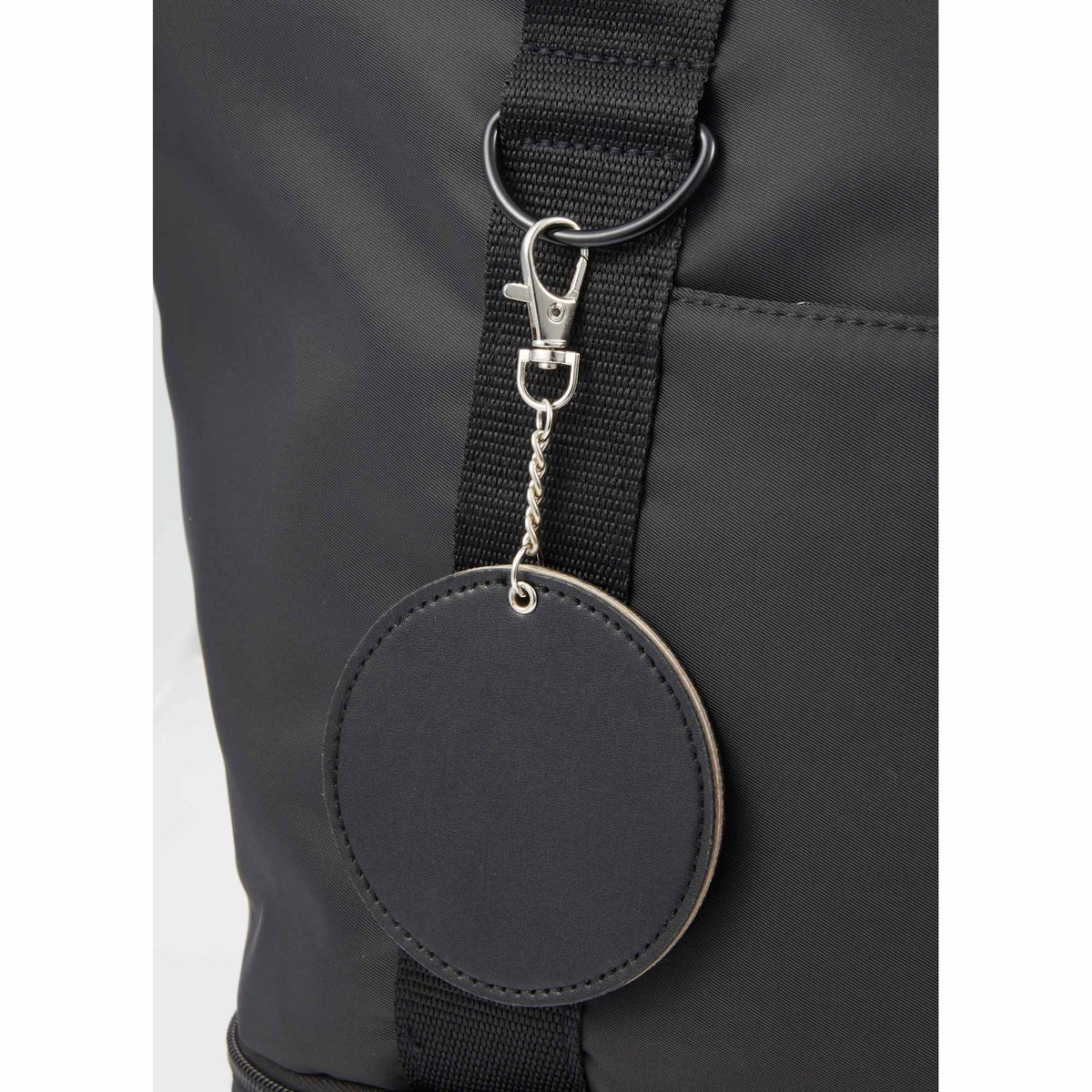 Compact Mirror Bag Charm with Lobster Clip - Black - Detail 2