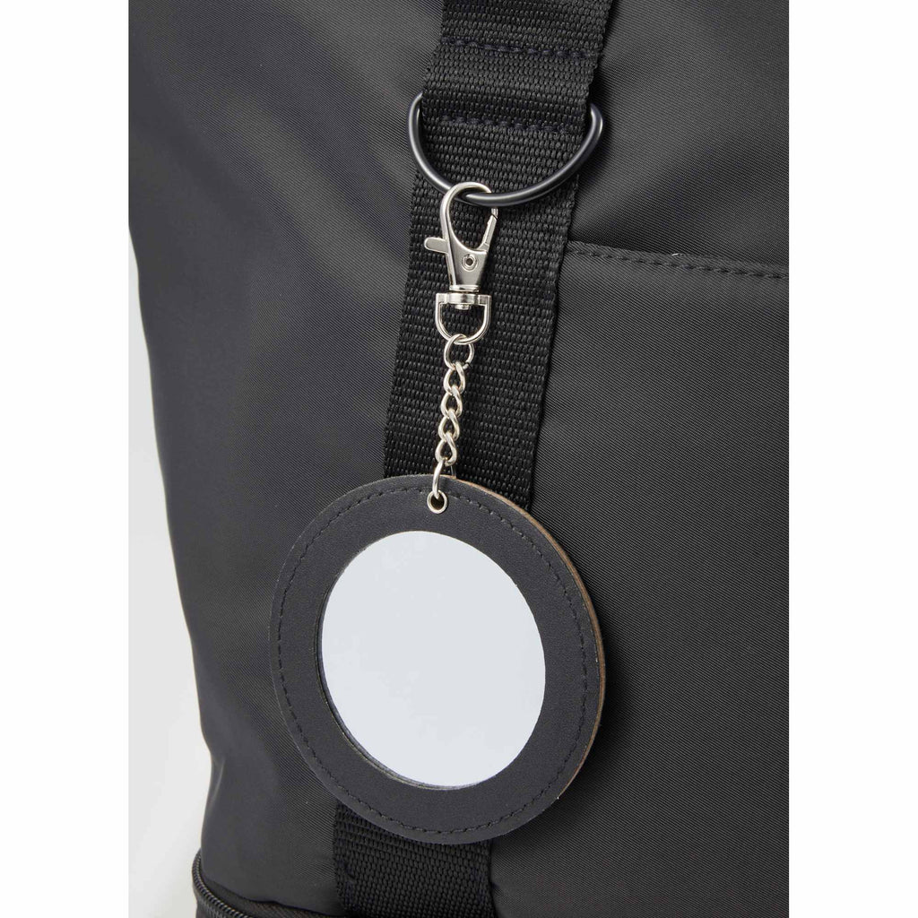 Compact Mirror Bag Charm with Lobster Clip - Black - Detail 3