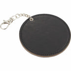 Compact Mirror Bag Charm with Lobster Clip - Black - Left Angle