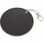 Compact Mirror Bag Charm with Lobster Clip - Black - Right Angle