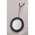 Compact Mirror Bag Charm with Lobster Clip - Black - Scale