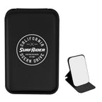 Compact Mirror in Leatherette - Black - Silk Screen
