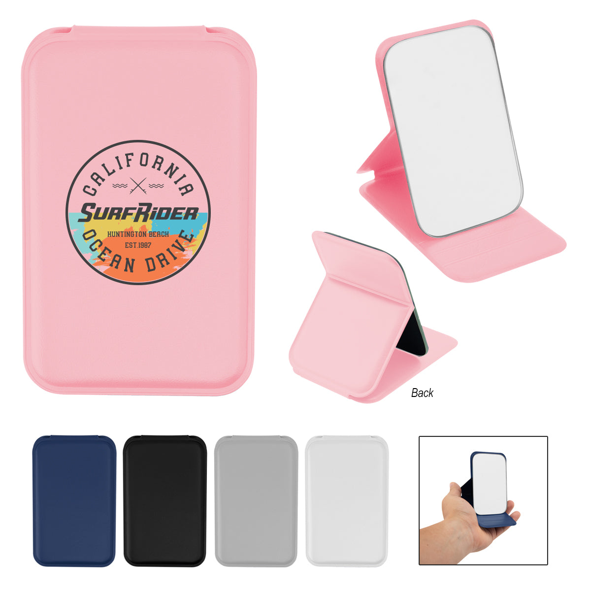 Compact Mirror in Leatherette - Leatherette Compact Mirror