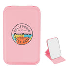 Compact Mirror in Leatherette - Pink - Full Color