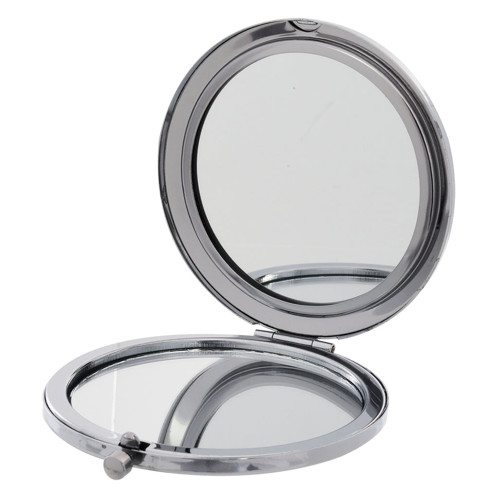 Compact Mirror, Jewelled - Blue - Blank+Open