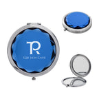 Compact Mirror, Jewelled - Blue - Silk Screen