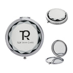 Compact Mirror, Jewelled - Clear - Silk Screen