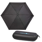 Compact Travel Umbrella with Zip Case, 37 Inch - Black - Front