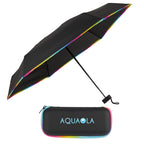 Compact Travel Umbrella with Zip Case, 37 Inch - Rainbow - Front