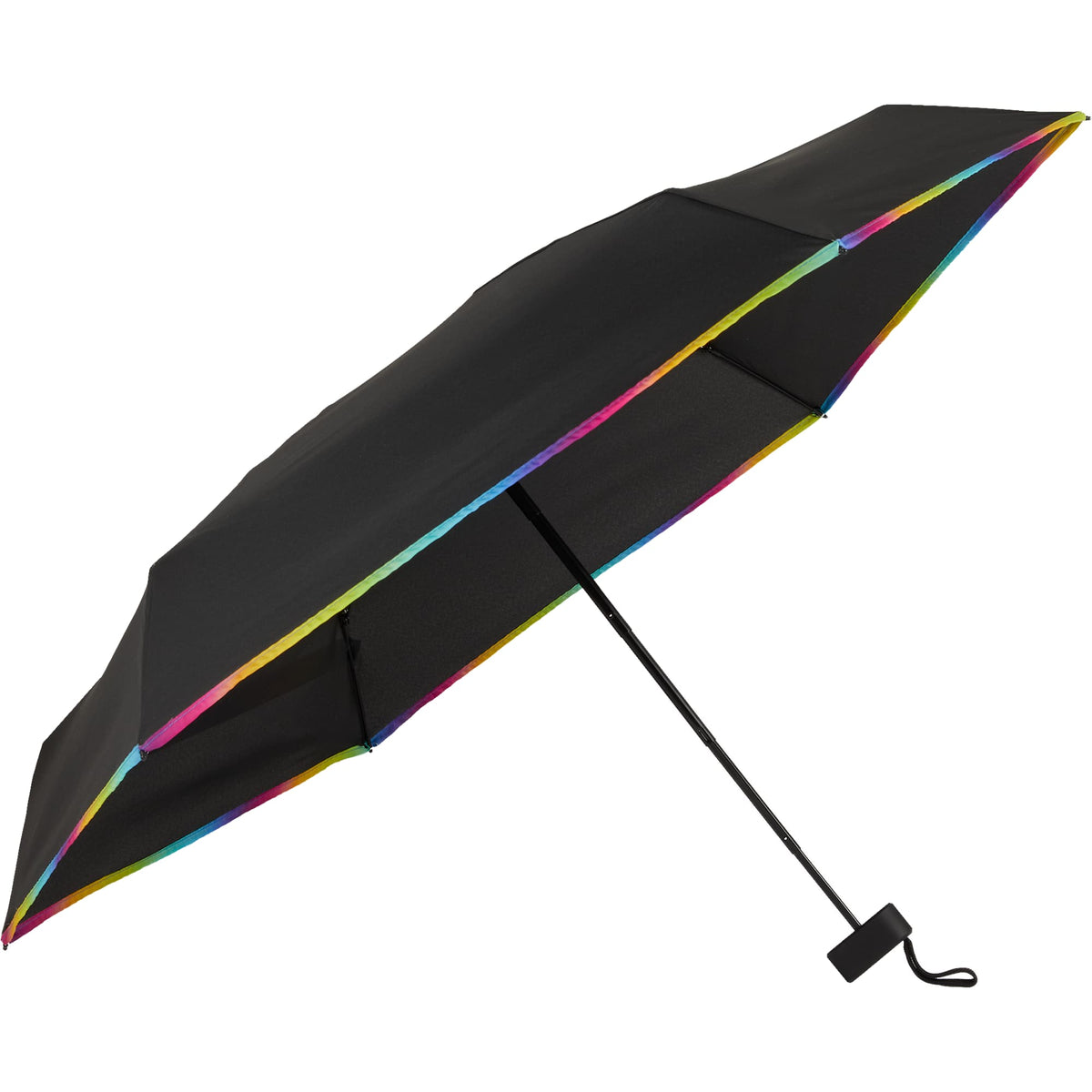 Compact Travel Umbrella with Zip Case, 37 Inch - Rainbow - Left Angle 2