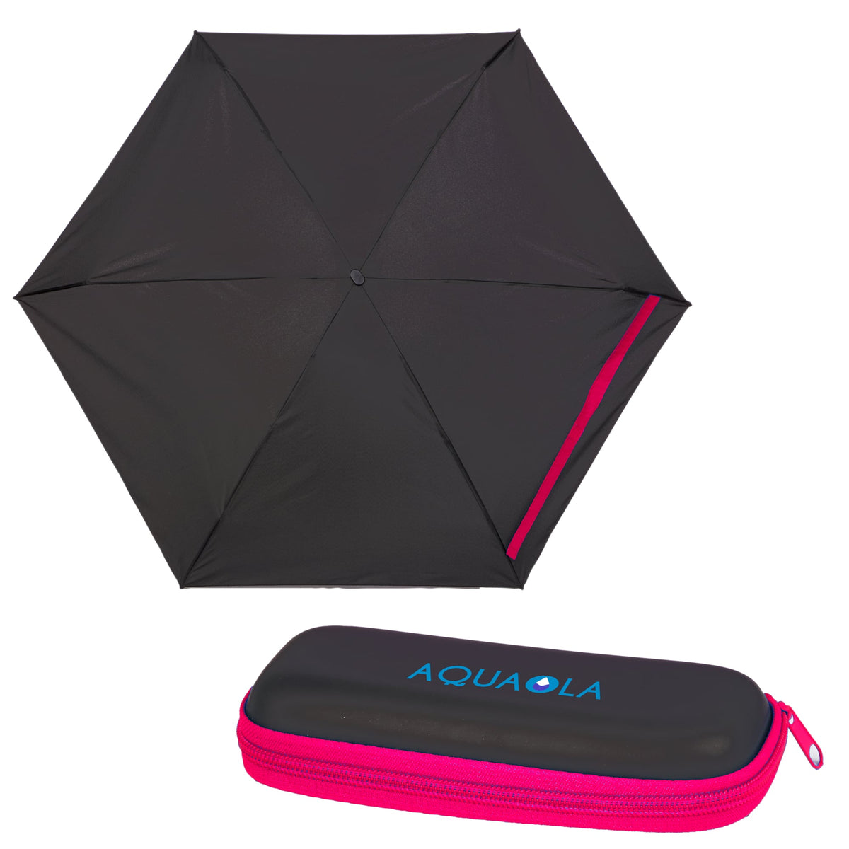 Compact Travel Umbrella with Zip Case, 37 Inch Transfer - Pink - Front