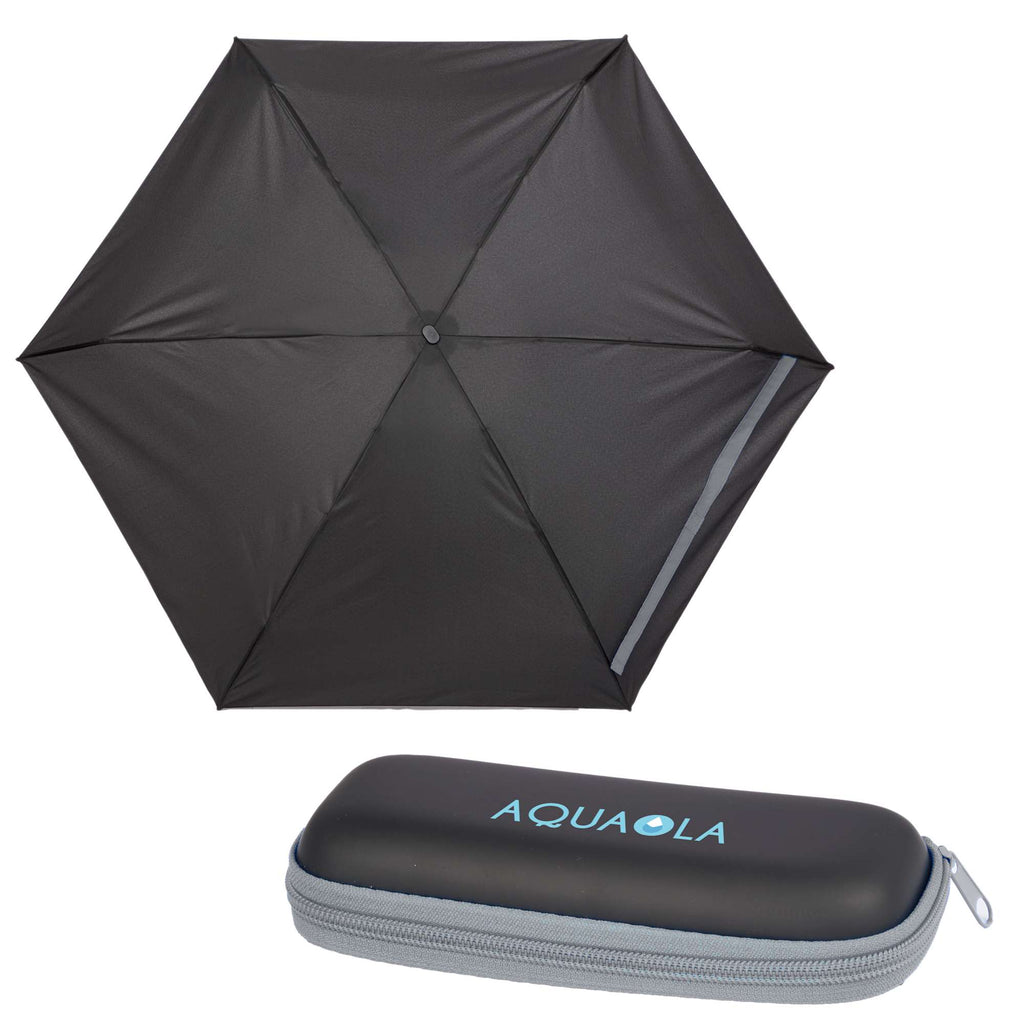 Compact Travel Umbrella with Zip Case, 37 Inch Transfer - Silver - Front