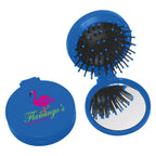 Compact with Brush and Mirror - Blue - Full Color