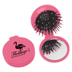 Compact with Brush and Mirror Full Color - Pink - Silk Screen