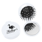Compact with Brush and Mirror Full Color - White - Silk Screen