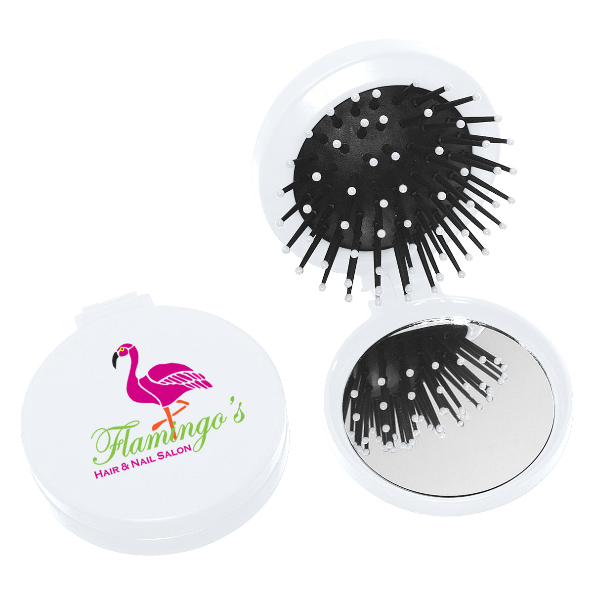 Compact with Brush and Mirror - White - Full Color