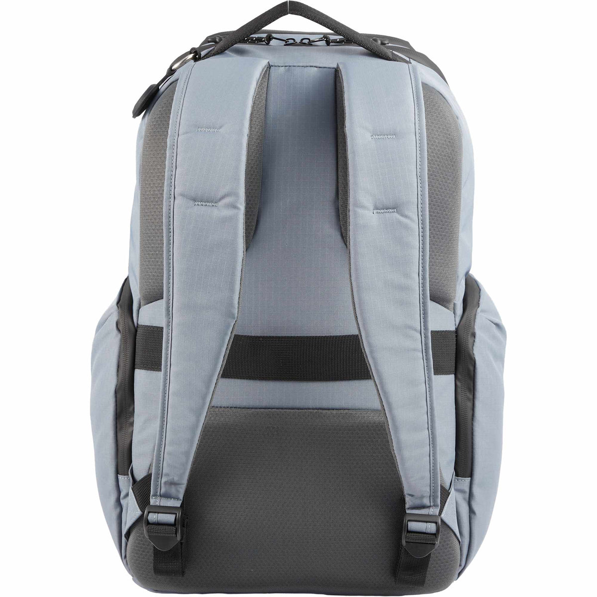 Compass Recycled Ripstop Backpack with AirTag Handle, 15 Inch Embroidery - Gray - Back