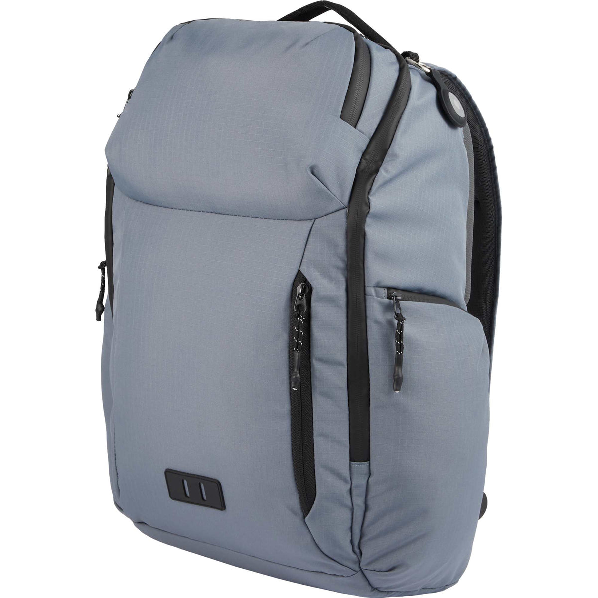 Compass Recycled Ripstop Backpack with AirTag Handle, 15 Inch Embroidery - Gray - Left Angle