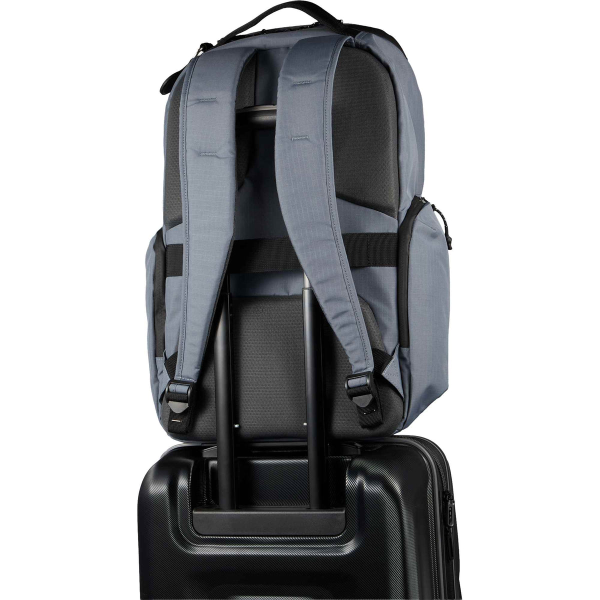 Compass Recycled Ripstop Backpack with AirTag Handle, 15 Inch Embroidery - Gray - Trolley