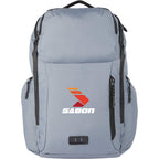 Compass Recycled Ripstop Backpack with AirTag Handle, 15 Inch - Gray - Front