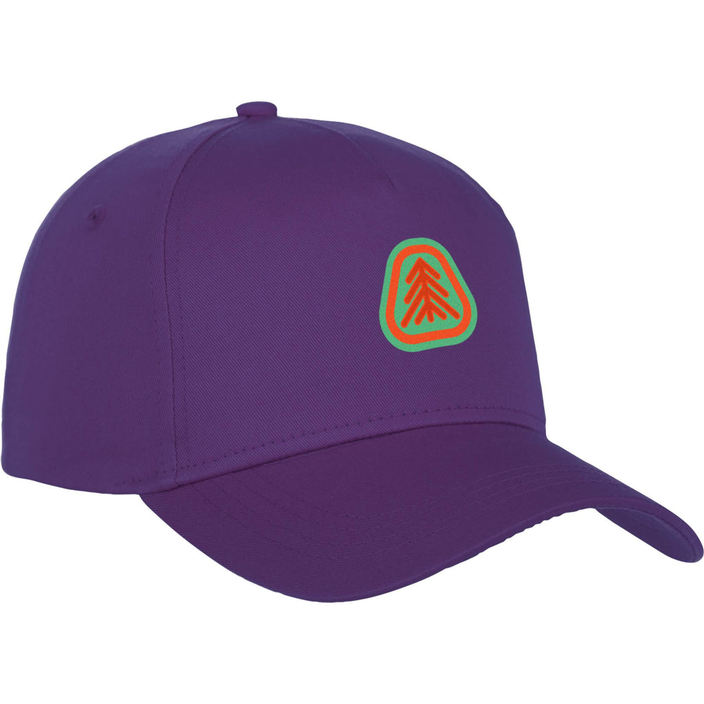 Composite Structured Ball Cap with Seamless Front Transfer - Purple - Flat