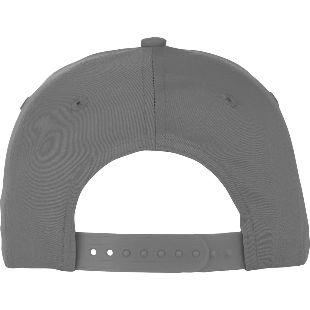 Composite Structured Ball Cap with Seamless Front Transfer - Steel Grey - Back Flat