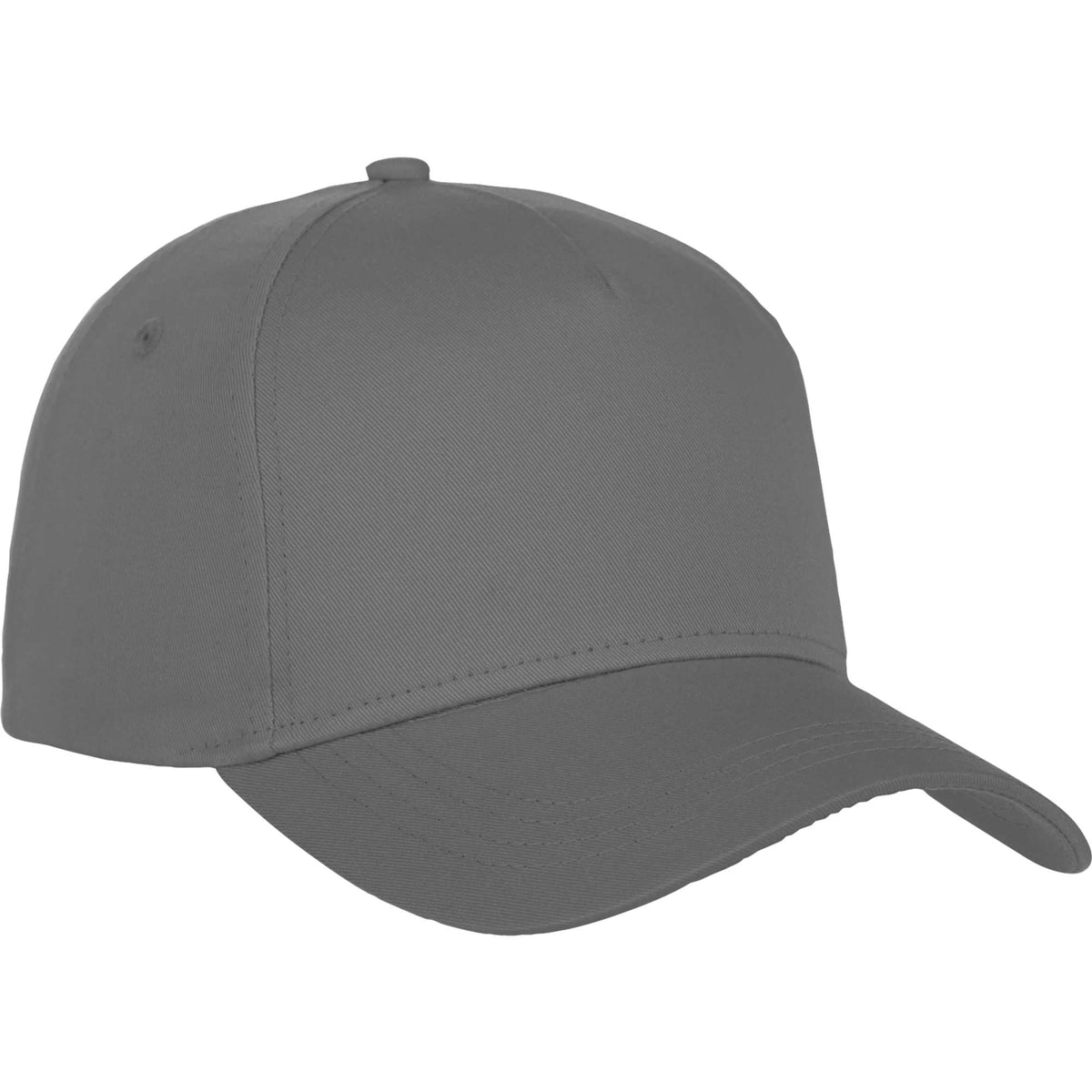 Composite Structured Ball Cap with Seamless Front Transfer - Steel Grey - Flat 2