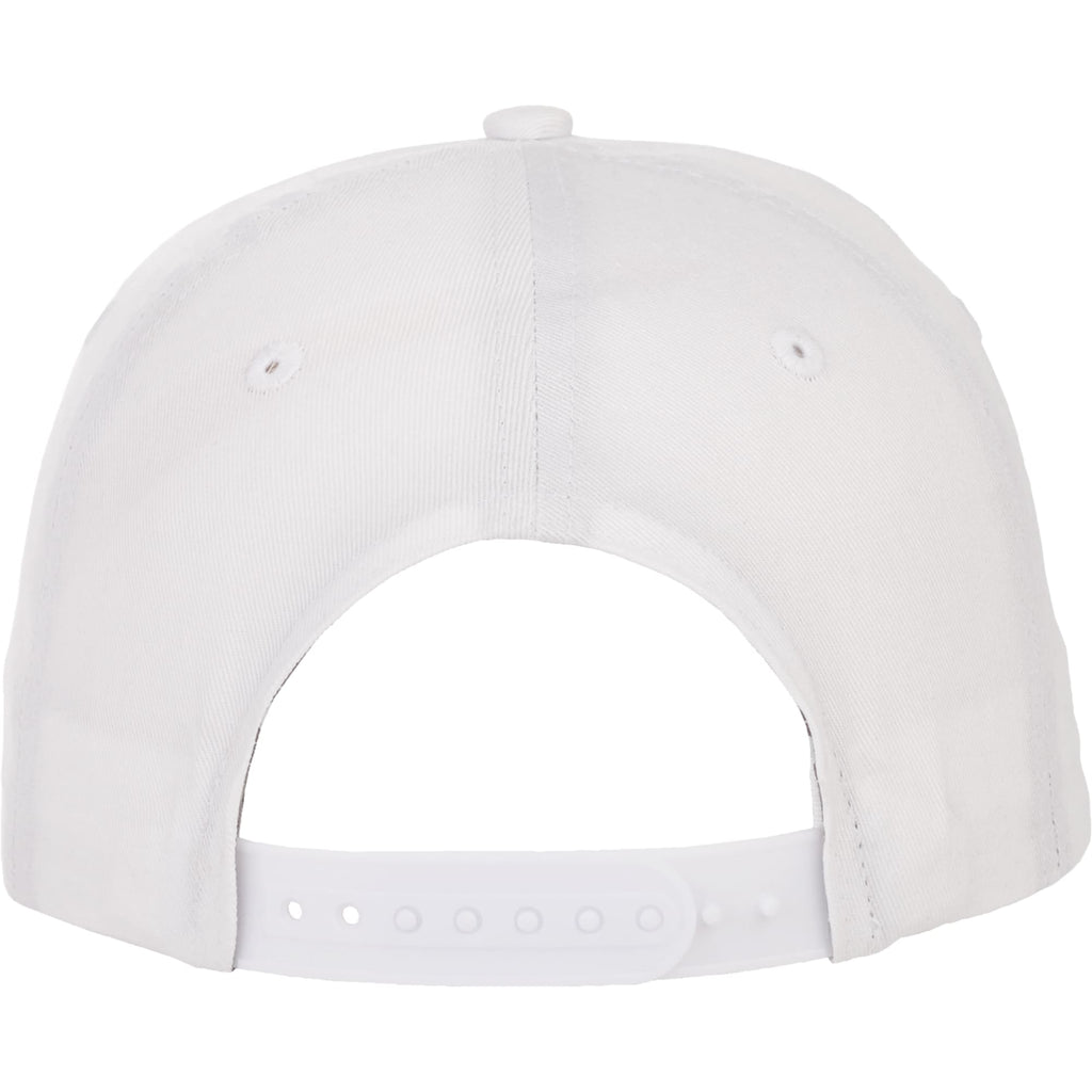 Composite Structured Ball Cap with Seamless Front Transfer - White - Back Flat