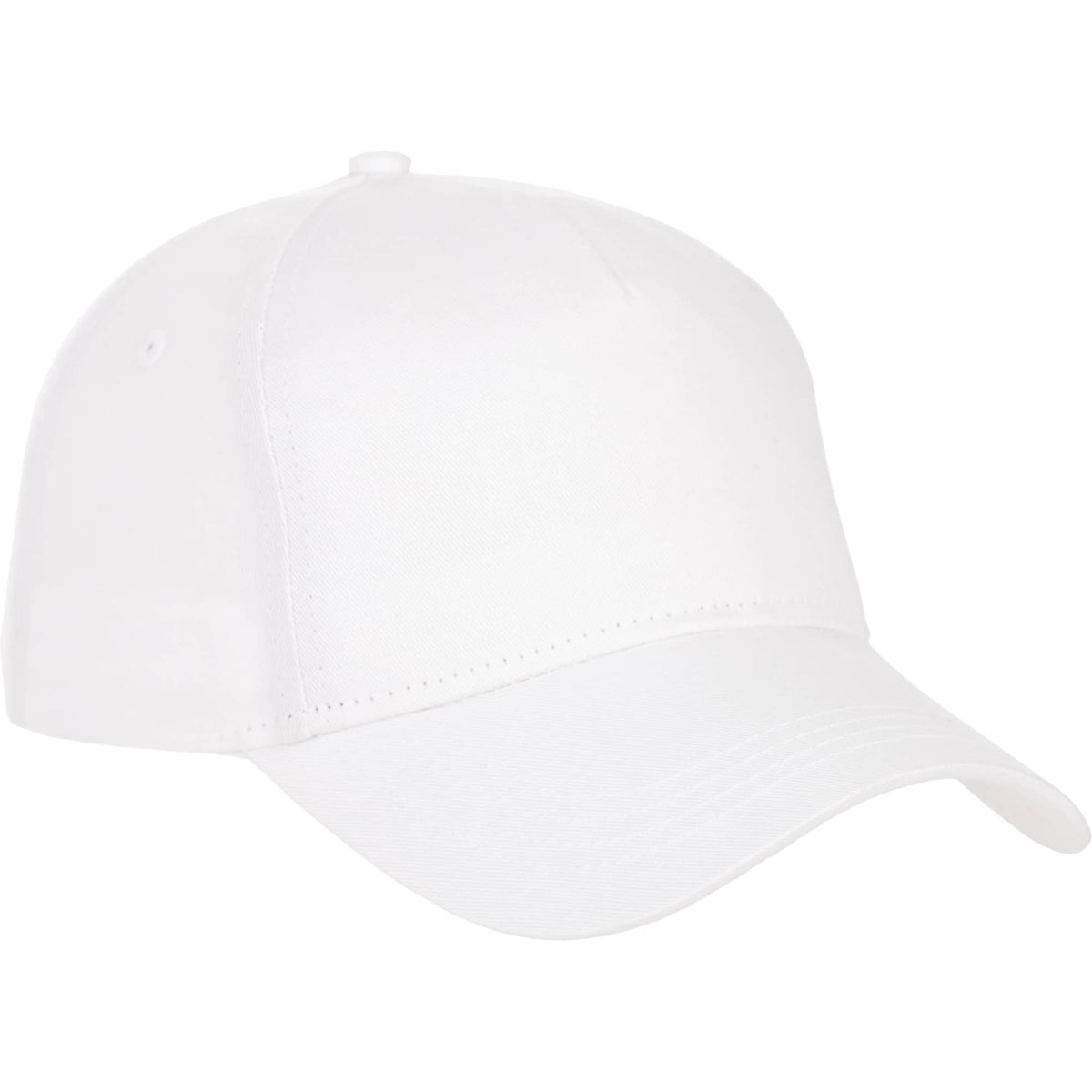 Composite Structured Ball Cap with Seamless Front Transfer - White - Flat 3