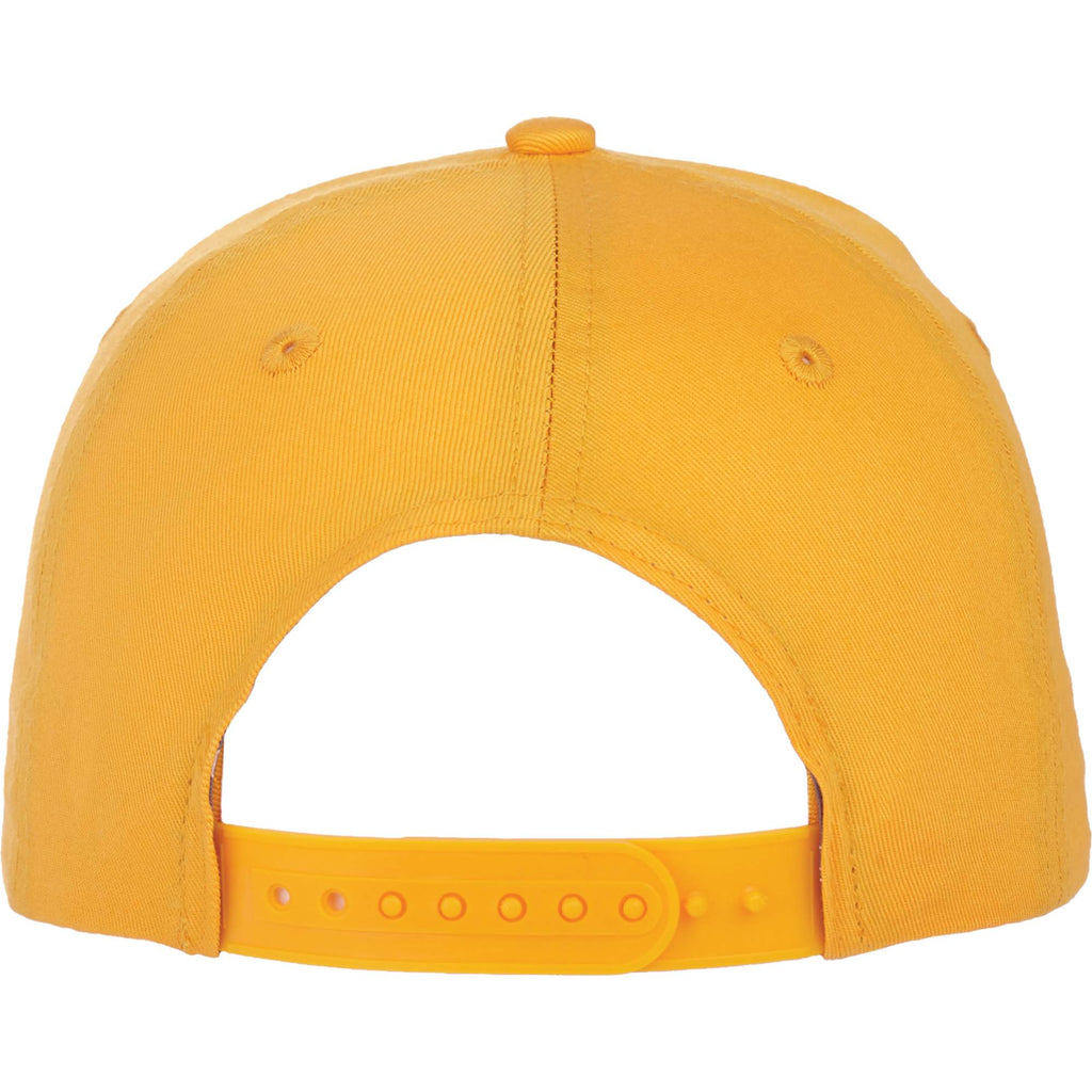 Composite Structured Ball Cap with Seamless Front Transfer - Yellow - Back Flat