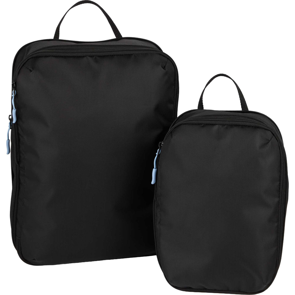 Compression Packing Cubes with Blue Zip Pulls, Set of 2 - Black - Set 2