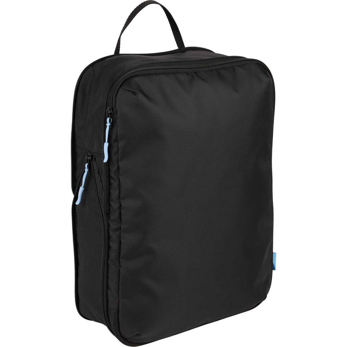 Compression Packing Cubes with Blue Zip Pulls, Set of 2 Embroidery - Black - Right Angle