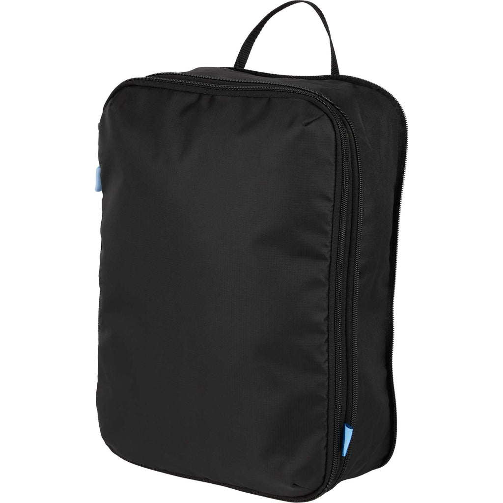 Compression Packing Cubes with Blue Zip Pulls, Set of 2 Transfer - Black - Left Angle