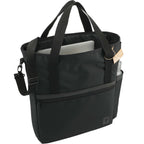 Computer Tote in Recycled Polyester Embroidery - Black - Right Angle 2