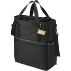 Computer Tote in Recycled Polyester Transfer - Black - Left Angle 2