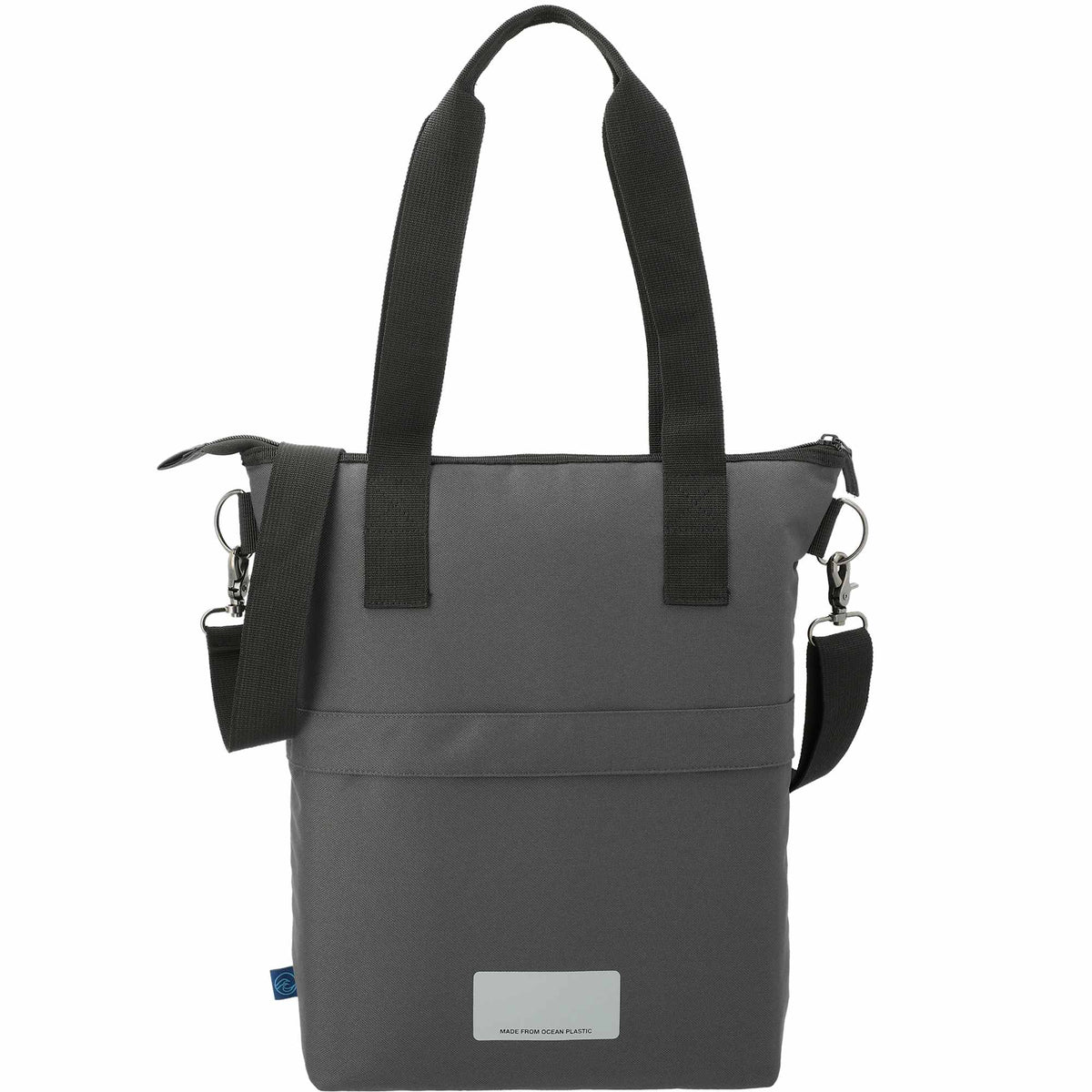 Computer Tote in Repreve Recycled Ocean Plastic - Charcoal - Back