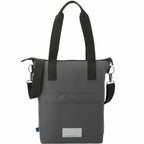 Computer Tote in Repreve Recycled Ocean Plastic Transfer - Charcoal - Back