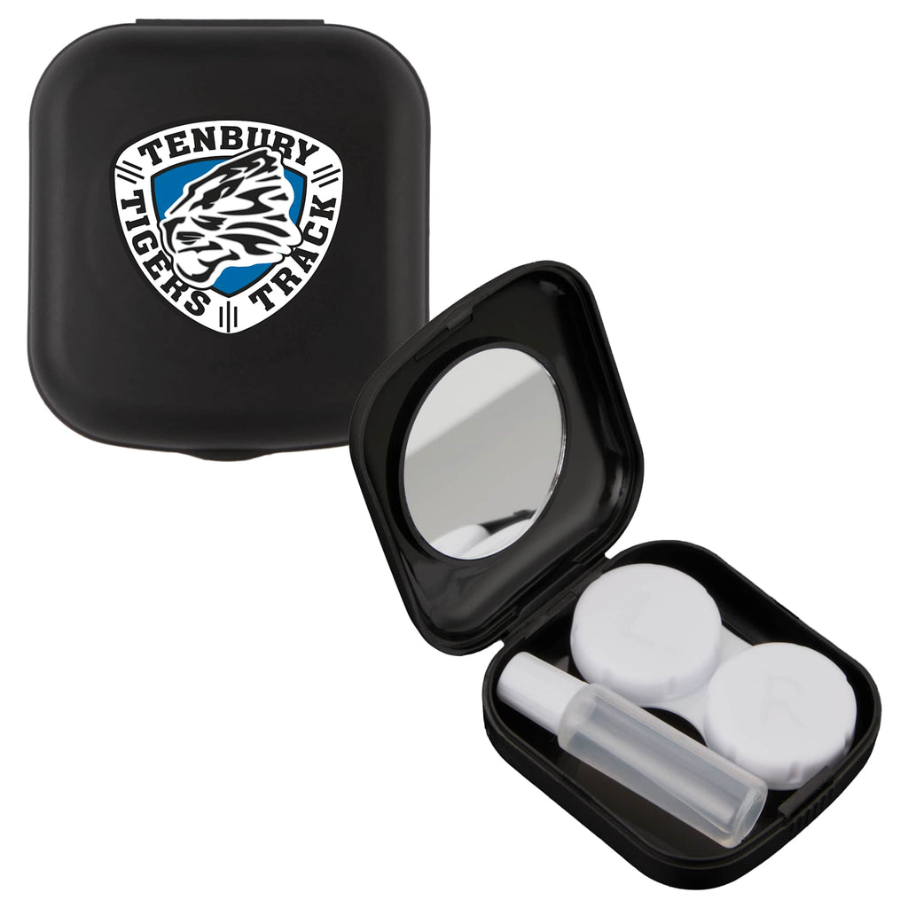 Contact Lens Travel Case with Mirror and Bottle Full Color - Black - Default