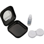 Contact Lens Travel Case with Mirror and Bottle Full Color - Black - Detail
