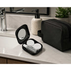 Contact Lens Travel Case with Mirror and Bottle Full Color - Black - Lifestyle