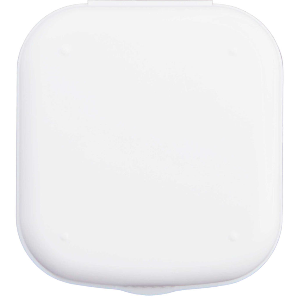 Contact Lens Travel Case with Mirror and Bottle Full Color - White - Back