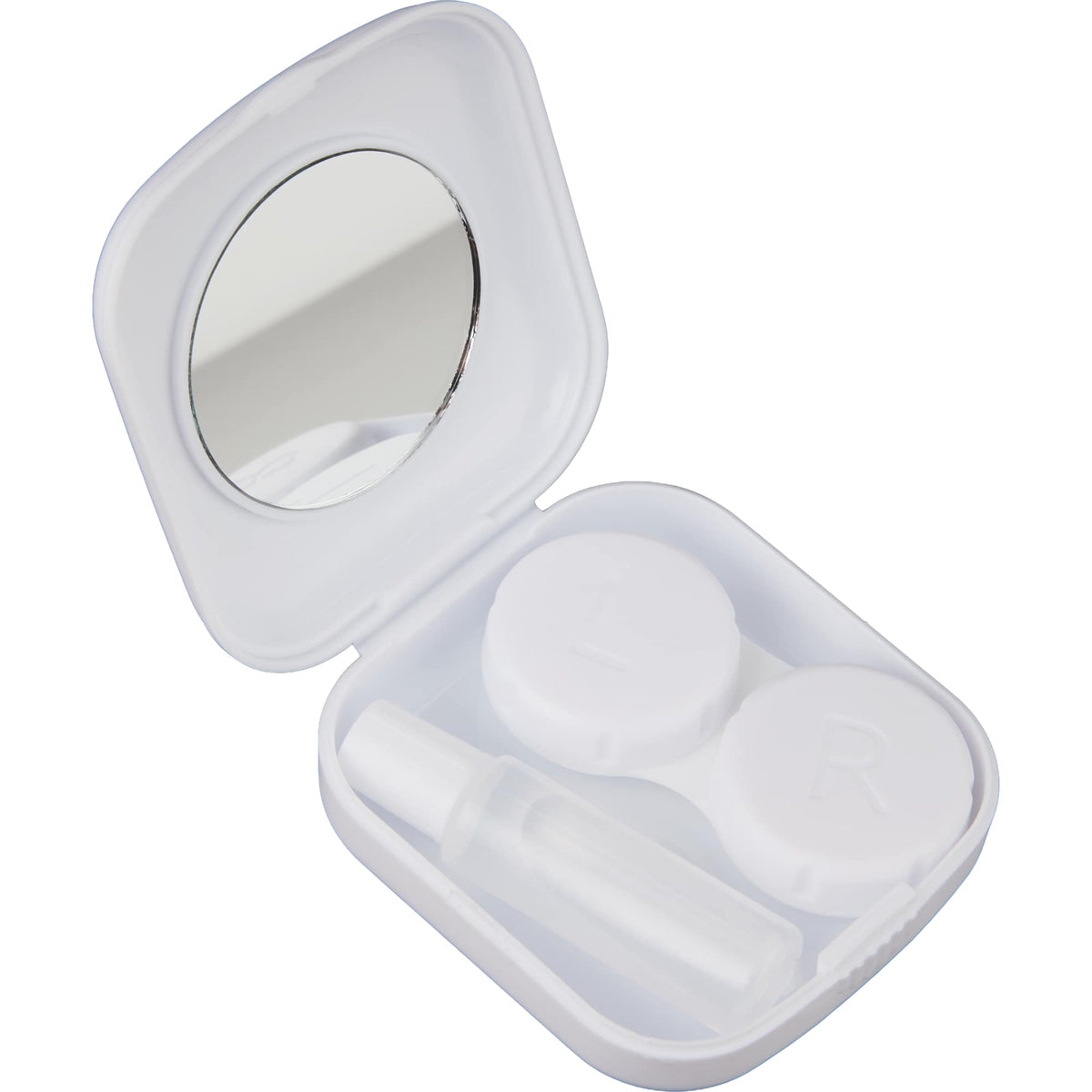Contact Lens Travel Case with Mirror and Bottle Full Color - White - Detail 2